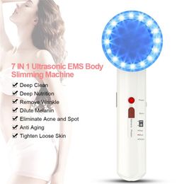 7 in 1 Ultrasonic EMS Fat Cavitation Shaper Equipment LED Light Beauty Facial Whole Body Skin Lifting Slim Massager