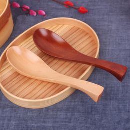 Wooden Spoons Long Handled Soup Spoon Ladle Wood Dinning Spoon Set Tablespoon Dinnerware Wood Kitchen Tool F20174065
