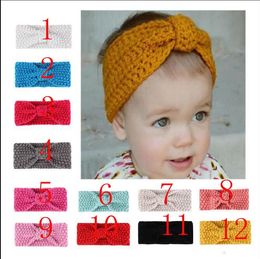 Winter Baby Bohemia Turban Knitted Headbands Fashion protect Ear Headwear Girls Hair Accessories infant Photograph props