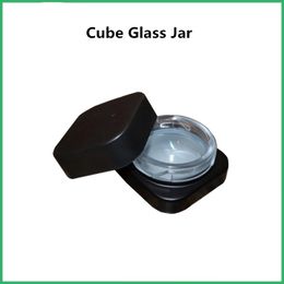 Cube Glass Jar Wholesale 5ML&9ML Bottles E-cigarette Accessories Premium Glass Concentrate Square Jars Child Resistant Lid Make Up Storage