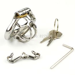 Super Small Male Chastity Device Penis Cage With Open Mouth Arc-shaped Cock Ring Spike Ring Stainless Steel Chastity Belt Y19070602