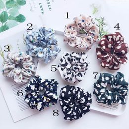 Kadınlar için saç Scrunchies Kravat Aksesuarları Kız At Kuyruğu Tutucu Halat Leopar baskı Çiçek Saç scrunchie Saç bantları sonbahar bantlar