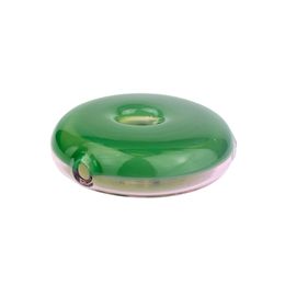 Cheapest Donut Pipe Glass Hand Pipe with Green and Clear Colour Good Quality 68g Weight Free Shiiping