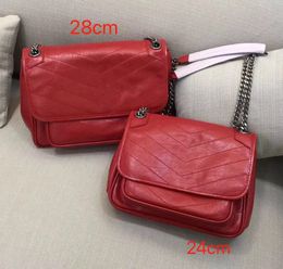 Classic V Wave Pattern Flap Chain Bag Real Leather Shoulder Handbag Lady Bags Crossbody Purse Messenger bag