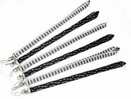 20pc Musical Note Piano Keyboard Printed Neck Lanyard Key Strap Phone Strap For Phone Keys ID Card