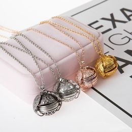 Angel Wings Necklaces Floating Magic Locket Multi-Layer Aroma Diffuser Pendant Folding Family Photo Necklace 4 Colours