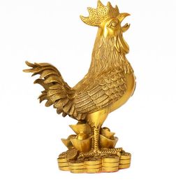 Copper copper ornaments Chicken Rooster Grilled Ham and Chicken Zhaocai "living room feng shui decoration of chicken