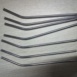 Metal Straw Eco-Friendly Stainless Steel Straw 215*6mm Silver Reusable Drinking Straw Straight Bend Party Borthday Drinking Tool Accessories