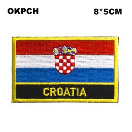 Free Shipping 8*5cm Croatia Shape Mexico Flag Embroidery Iron on Patch PT0095-R