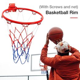 Children Basketball Hoop Basketball Goal Hoop with Net Screw Basketballs Rim for Outdoors Indoor Kids Supplies