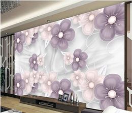 wallpaper for walls 3 d for living room Silk jewelry flower 3d wallpapers TV background wall
