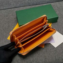 Portafogli gy stile parigi con cerniera singola designer uomo donna borsa lunga porta carte di credito in pelle di alta qualità e borsa con cerniera per monete con scatola
