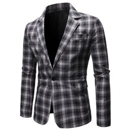 2019 new autumn and winter leisure suit foreign trade cross-border electricity supply business men plaid suit jacket 8802