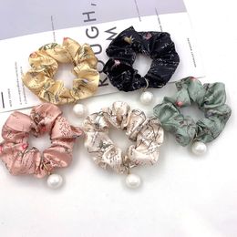 Korean Women Elastic Hair Bands Hair Ties Ribbon Headband Print Plaid Cute Girls Scrunchie Headwear Vintage Hair Accessories