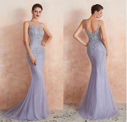 2020 New Sexy Cheap Mermaid Elegant Evening Dresses Beaded Bling New Prom Dresses Long Special Occasion Evening Gowns vestidos de fiesta