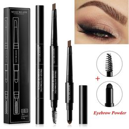 3 IN 1 Waterproof Multifunctional Automatic Eyebrow Pigment Makeup Kit eyebrow pencil with brush Natural Long Lasting Paint .22