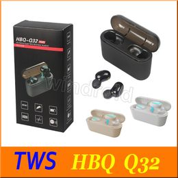 HBQ Q32 TWS Ture Wireless headphones Bluetooth 5.0 Headset With Mic Mini Twins Gaming Earphone Waterproof Earbud Cordless with Charging Box