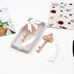 Key Bottle Openers Skeleton Wine Opener with Tassel in Gift Box Wedding Party Favour Souvenir Gifts