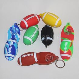 hot sale 5pcs Portable Silicone Hand Tobacco Smoking Pipes Herb Cigarette Filter Holder pipe color football tobacco smoking pipe