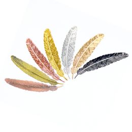 Retro metal feather bookmark students leaf antique graduation party favors small birthday gifts boys men kids bulk vintage