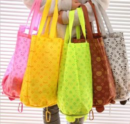 DHL100pcs pcs Cute Frog Duck Pig Cartoon Eco Shopping Bag Reusable Eco-Friendly Foldable Hasp Totes