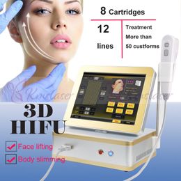 8 cartridges 3d hifu skin tightening Face skin care machine portable machine 2 cartridges hifu anti Ageing 3d Hifu