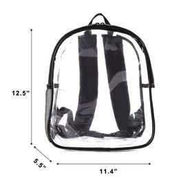 Heavy Duty Clear Mini Backpack Stadium Approved Cold-Resistant Transparent Backpack for Concert, Security Travel &Stadium