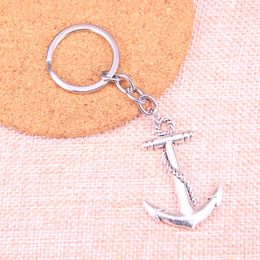 New Keychain 44*30mm anchor sea Pendants DIY Men Car Key Chain Ring Holder Keyring Souvenir Jewellery Gift