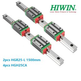 2pcs Original New HIWIN HGR25 - 1500mm linear guide/rail + 4pcs HGH25CA linear narrow blocks for cnc router parts