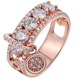 2019 New Fashiong Women Rings Round White Engagement Ring Silver Gold Wedding Jewellery Size 5-10