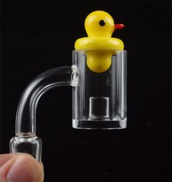 DHL Hot Sale 4mm Bottom 25mm Core Reactor 45 90 Quartz Banger Gavel Nail With Duck Cactus Carb Cap for Oil Rig Bongs