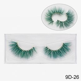New color 3D luxury mink lashes natural long individual thick fluffy colorful false eyelashes Makeup Extension Tools 9D26-9D49
