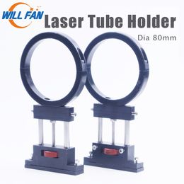 Will Fan Co2 Laser Tube Holder Mount Style D Dia 80mm For Laser Engraving Cutter Machine Black Aluminium Tube Support