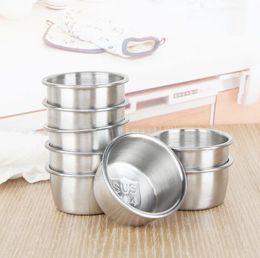 300pcs Stainless Steel Sauce Cup Reusable Tomato Sauce Container Dipping Bowl for Fast Food Restaurant Bar Home SN1133