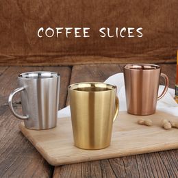 Big Stainless Steel Beer Mug 12oz Coffee Cup With Handle Double Wall Tea Mug Insulation Anti Scalding Coffee Tumbler Customizable DBC VT1138