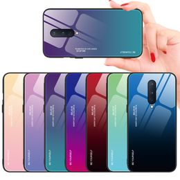 Slim Thin Colorful Gradient Tempered Glass Case For Oneplus 8 One Plus 8 Pro 7T Pro 7 Pro Smooth Touch Cover