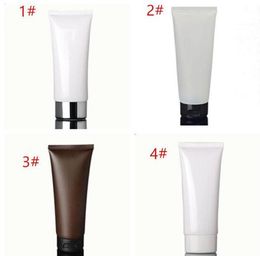100ml White Amber soft tube / black pp cap /cream lotion bottle / plastic PE hoses / cosmetic packaging empty bottles