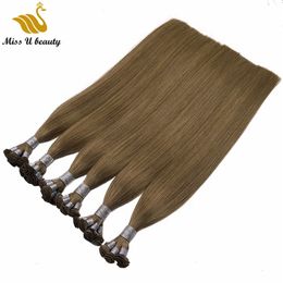 200gram Hair Bundles Cuticle Aligned HairExtensions Hand Tied HairWeft Black Brown Color Double Drawn Thick End High Quality