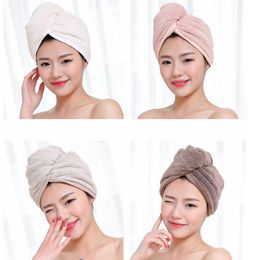 -La magia de microfibra de secado rápido del pelo Secador toallas de baño Ducha Wrap Cap Sombrero rápida turbante toalla seca 4styles RRA2239