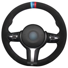 Black Suede Steering Wheel Cover Blue Dark Blue Red Marker for BMW F33 428i 2015 F30 320d 328i 330i 2016 M3 M4 2014-2016 F87