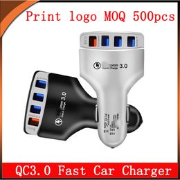QC3.0 car charger fast chargeing speed with 4 USB total 6.3A output for samsung for moto lg Xiaomi tablet phone