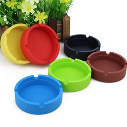 8.5cm Camouflage Soft Silicone Rubber Ashtray Pluminous Tray Bracket Anti-boiling Multicolor Cigarette Holder tools Smoking accessories