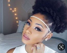 Natural short ponytail hairstyle for women 120g Afro Curl Drawstring Ponytail Puff Human Hair Chignon two Combs Updo KINKY CURLY Afro hair