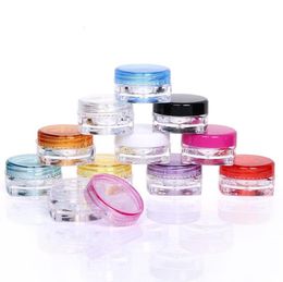 Plastic Square Shape 3g 5g Mini Travel Cosmetic Jars Refillable Makeup Cream Eyeshadow Lip Balm Nail Art Sample Storage Container LX1447