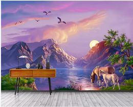 Ландшафтная живопись рая фероландская живопись маслом фона стены современные обои для гостиной