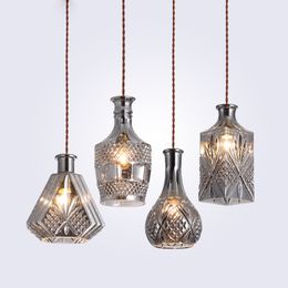 Home Hotel Pendent Light Carved Bottle Glass Chandelier Lighting European Modern Minimalist Restaurant Bar Lamp Personality Ceiling Light Lamp Shades Home Hotel Pendent Light Carved Bottle Glass Chandelier Lighting European Modern Minimalist Restaurant Bar Lamp Personality Ceiling Light Lamp Shades