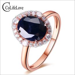 Elegant sapphire ring 10*12mm natural dark blue sapphire from Chinese sapphire mine solid 925 silvr gemstone Jewellery