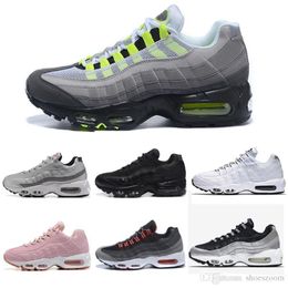 2019 chaussures New Mens Das Mulheres Clássico Preto Vermelho Branco Sports Trainer Superfície Almofada Respirável Sneakers Tênis De Corrida 36-45 max 95 95s air