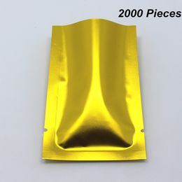 Multi Sizes 2000 Pieces Matte Gold Aluminium Foil Open Top Vacuum Heat Seal Bags for Dried Fruits Nuts Mylar Foil Heat Sealable Packing Pouch