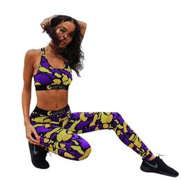 Women Camouflage Bra Pants Tracksuit Two Piece Outfits Summer Joggers Clothing Jogging Suits Sport Leggings Outfits Set LJJA2349